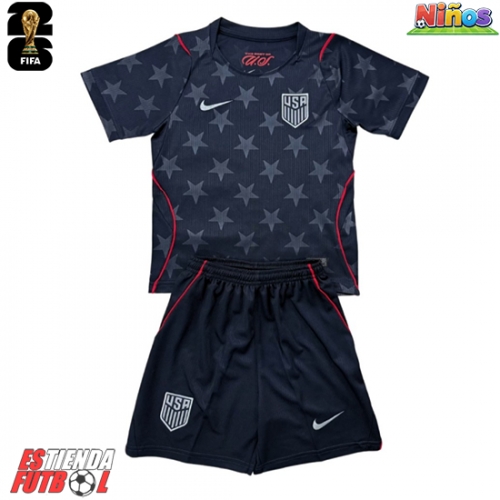 Estados Unidos Segunda Equipación Niños Mundial 2026 Manga Corta (+ Pantalones cortos)